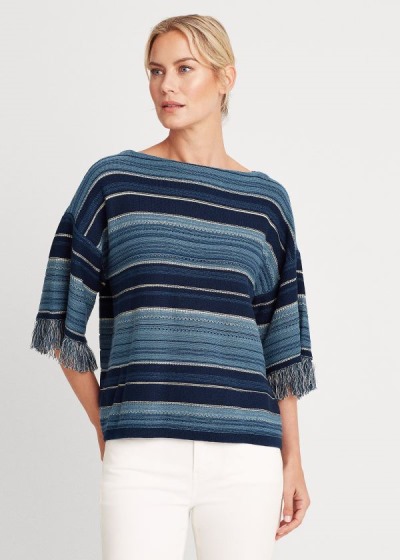 Tops Ralph Lauren Mujer Azules / Multicolor - Striped Cotton - ZAHDF9780